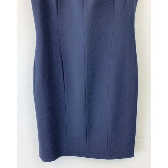 NWT T Tahari Tonya Pleated Sleeveless V Neck Sheath Dress  Size 4 - Picture 5 of 9